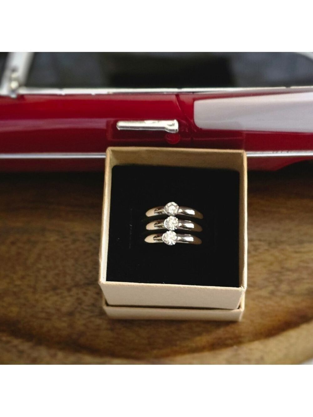 Speidel Stainless Steel CZ Triple Band Ring